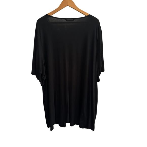 BloomChic Black V-Neck Tunic Top Women’s Plus 26 Embroidered Trim Boho Blouse - Picture 3 of 4